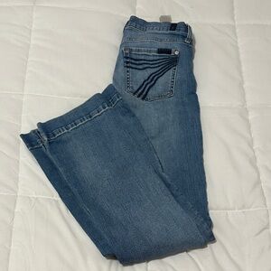 7famk dark wash dojo trousers